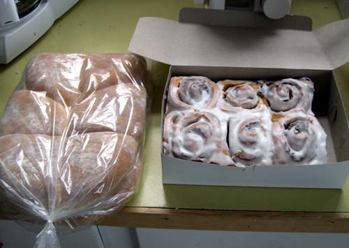 Scones and sticky buns from Don's bakery