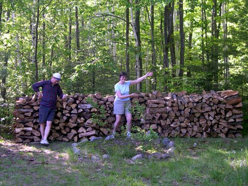 howard, kathy and a lot of wood